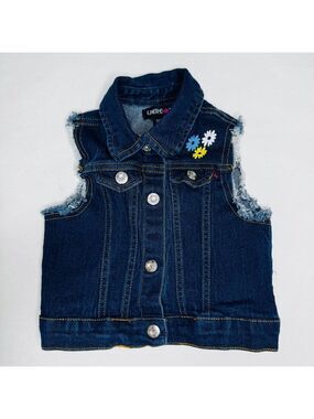 Limited Too Girls Flower Power Denim Vest 4T